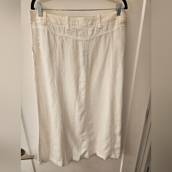 NWT - Talbots Linen White Midi Skirt - Size 12 - Picture 4 of 7